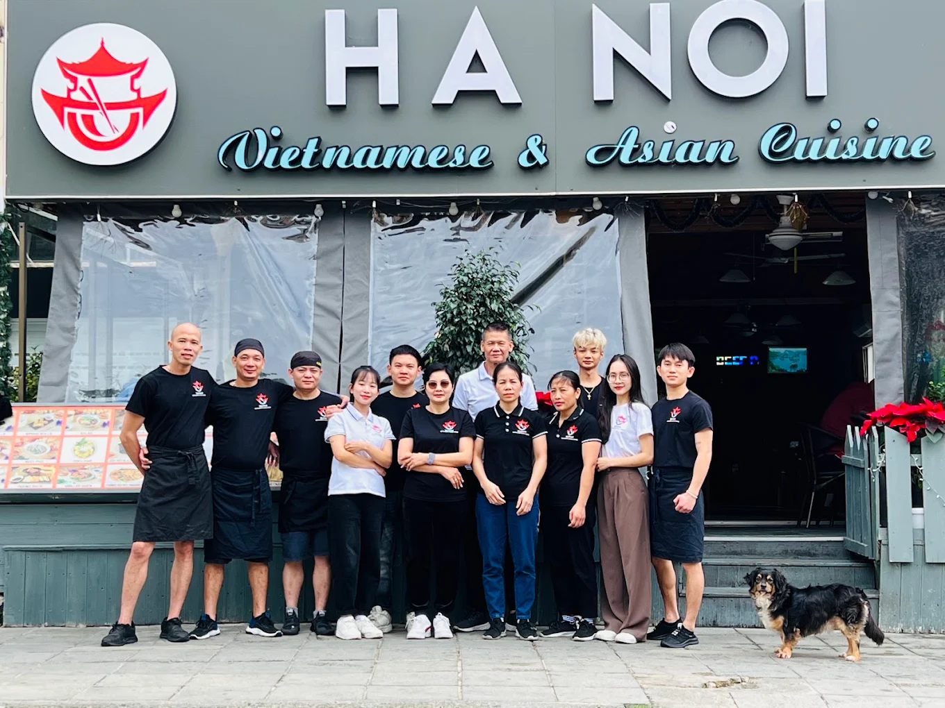 The Ha Noi Vietnamese and Asian Cuisine team outside the restaurant in Limassol